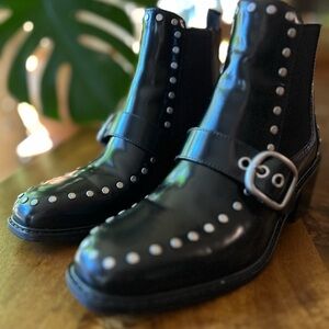 COACH Nora Black Studded Chelsea Ankle Boots size 7
